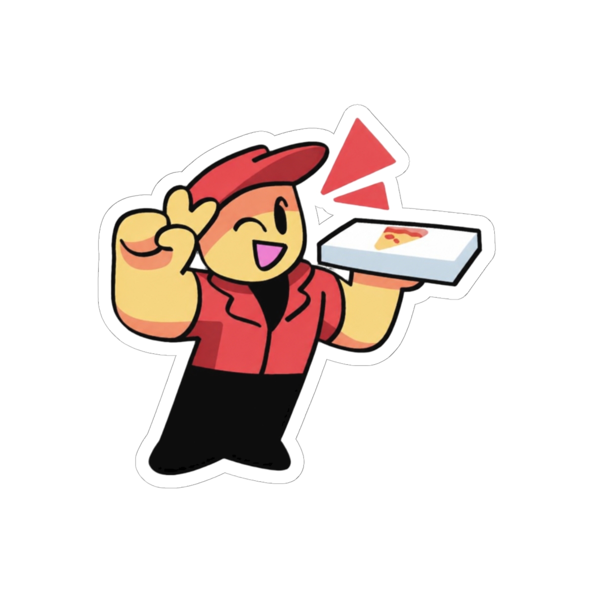 Work at a Pizza Place Delivery Boy Sticker | Funny Roblox Vinyl Decal