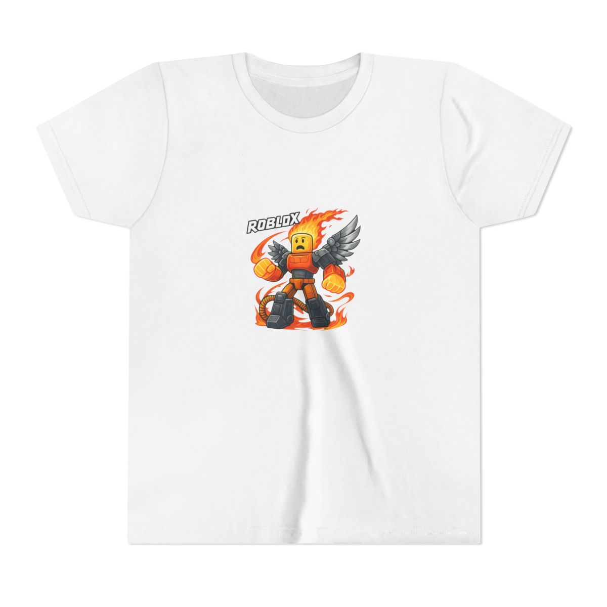 Vibrant Roblox Fire Graphic Kids T Shirt